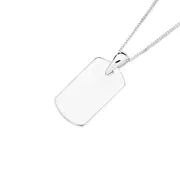 Silver Mini Plain Dog Tag Pendant