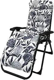 QLXYYFC Sun Lounger Cushion Thickened Lounge Cushion Soft Comfortable Recliner Chair Cushio with Top Cover and Ties Garden Patio Beach High Back Chair Cushion(White1)
