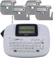 Brother PT-M95 P-Touch Monochrome Label Maker Bundle (4 Label Tapes Included),Wh