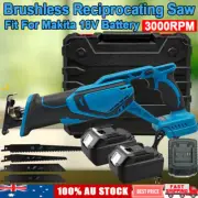 Brushless Cordless Reciprocating Saw Cutting Blade Battery Kit For Makita 18V