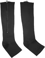 Joyzan Compression Socks with Zipper, Calf Knee High Compression Stockings with Open Toe, Compression Socks with Zipper Protection to Protect Skin