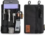 VIPERADE VE4 Tool Pouch, Nylon Pocket Organizer with 2 Pockets and 4 Small Tool Storage EDC Gears, Best Gift to Keep Organized, Hold Your Flashlight/Pocket Knife, Tactical Pen, Notebook (Black)