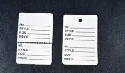 100 WHITE Merchandise Manila Paper Price Jewelry Tags + Choose 100 Strings Type