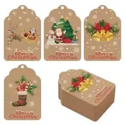 Christmas Gift Tags, Brown Kraft Gift Tags with Jute String for Gift Wrapping
