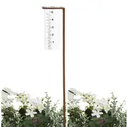 Garden Rust Metal 70cm Rain Glass Gauge Outdoor Ornament Yard Patio Decor Large