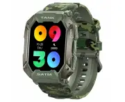 Techo M1 Rugged Outdoor, Blood Pressure, 5atm Ip69k Waterproof, Bluetooth Smartwatch For Men - Camo Green