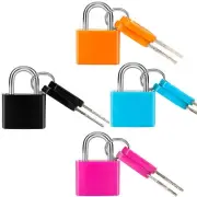 4 Pcs Suitcase Locks with Keys Multicolor Mini Keyed Padlock