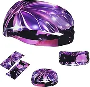 FJWSLCH Cute Purple Butterfly Headbands for Women Men Non Slip Workout Sweatbands Adjustable Sports Hair Bands Elastic Head Bands Moisture Wicking Hairband for Running, Cycling, Yoga, Spa