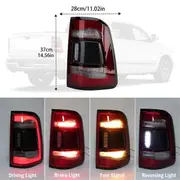 Left LED Tail Lights Rear Brake Light Assembly Without Blind Spots for RAM 1500 55112993AD,55112993 RedBlack