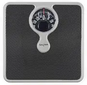 Salter 484 SBFEU16 Mechanical Scale with Magnifying Glass Bathroom Scale Maximum 133 kg Compact Plain Design Easy to Read Dial No Batteries Weight in kg st/lbs Silver/Black