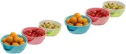 Cabilock 2pcs Double Dish Snack Bowl with Shell Holder Removable Serving Plate for Nuts Cherries Candies Dishwasher Safe Random Color for Parties Gatherings