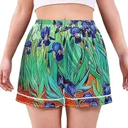 [RPLIFE] Irises Starry Night Sleeping Shorts Leisure Shorts For Women, Comfortable Ladies Summer Pajamas