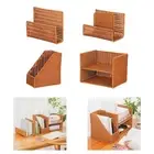 Bookend Desk Bookshelf Woven Book Storage Shelf Organizer Magazine Rack for