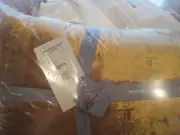 West Elm Lush velvet tack Stitch King quilt golden oaks 2 king shams tags