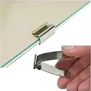 French Style Frameless Clips Large Size 20mm Frameless Clips 10 Pack French Style Silver Chrome Plated Picture Frame Wall Hooks Wall Hangers (Includes 2 Reusable levers for Fitting)