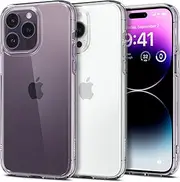 SPIGEN Ultra Hybrid for iPhone 14 Pro Max Case 6.7-inch, Air Cushion TPU Bumper Protective Technology, Hard PC Clear Back, Raised Edges Slim Cover - Clear