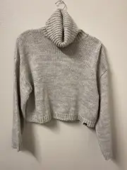 Obey Worldwide Women's Size Medium Skelter Turtleneck Sweater Heather Grey