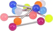 [JeiibrZui] 7 Pcs 10 G Tongue Barss, Tongue Bars for Women, Nipple Piercing Jewellery, Surgical Steel Nipple Piercing Kit, Tongue Bar Set - (1.6x16x5 mm), One size, Stainless Steel