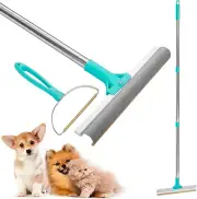 Carpet Rake Pet Hair Removal 2 in 1 Adjustable Long Handle Dog/Cat Remover Brush