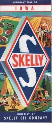 1962 Skelly Road Map: Iowa NOS