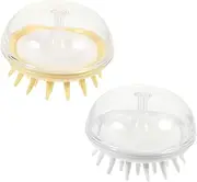 HAPINARY 2pcs Portable Head Scrubber Shampoo Brush Lightweight Scalp Massager for Hair Care for All Ages Convenient Travel for Dry Wet Use Enhances Scalp Health