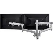 Atdec AWMS-2-D40-F-S Desk Mount for Flat Panel Display, Curved Screen Display, Monitor - Silver - Height Adjustable - 2 Display(s) Supported - 86.4 -