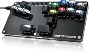 Borcham 16 Keys Mini All-Button Arcade Stick, Street Fighter Game Controler with DIY RGB & Turbo Functions, Compatible with PC/Ps3/Ps4/Switch/Steam Deck, Supports Hot Swap & SOCD