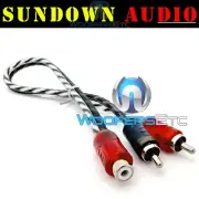 SUNDOWN AUDIO SB2Y 2 MALE 1 FEMALE Y JACK TWISTED RCA CAR AMPLIFIER WIRE NEW