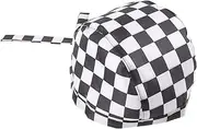 [Healeved] Chef Hat Breathable Plaid Pattern Unisex Kitchen Cap for Restaurant and Shop Service Decorative Chef Hat for Men and Women