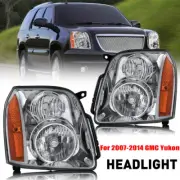 Halogen Headlights For 2007-2014 GMC Yukon XL 1500 2500 HeadLamps Clear Amber
