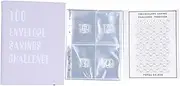 100 Envelope Money Saving Challenge, A5 Reusable Budget with 25 Sheets, Transparent Pouches for Cash, Cards, Stamps and Other Items, Includes Savings (Purple)