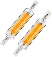 QIAOME R7S LED Lamps, 15W / 20W / 30W / 40W Linear Floodlight 360 ° Beam Angle, 118MM/78MM R7s Halogen Replacement Lamp, COB LED Rod Lamp Filament Lightbulb, 2Pcs,Warm White,15W 78MM