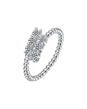 Genevive Silver CZ Love Ring
