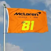 Nositacy Autographed Checkered Racing Flag Oscar Piastri #81 Flag Banner 3x5Feet for Car Fans with Brass Grommets