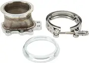 Brilluxa Turbo Flange Clamp Adapter, Compatible with Garrett T25 T28 GT25 GT28, 3PCS 8 Bolt Turbocharger Flange Set, 3in Leak Proof Seal Connector