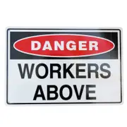 2x Warning Workers Above Sign 200*300mm Metal Reflective Waterproof Safety Sign