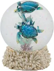 Sea Turtle Snow Globe Ocean Life Beach Themed Gift Decor Figurine 4.5x3.5 inches