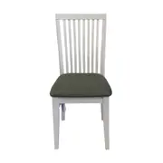 Foxglove PU Seat Dining Chair Set of 2 Solid Ash Wood Dining Furniture - White