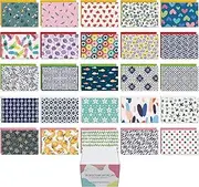 Dessie 100 Unique Blank Cards and Envelopes 4x6 Inches. All Occasion Blank Greeting Cards and Envelopes & Gold Seals. No Repetition. Blank Note Cards and Envelopes Set