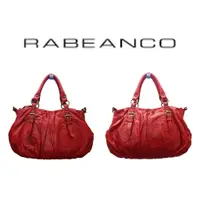 在飛比找蝦皮購物優惠-義大利名牌~【RABEANCO】珊瑚紅真皮手提包~