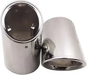 Stainless steel four exhaust pipes, Car-styling 2pcs Car Exhaust End Tip Compatible for Audi A5 Inlet 88mm 304 Stainless Steel Muffler Tail Throat Decoration Accessories(Glossy Black)