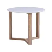 HomeStar Aura Round Lamp Side Table White