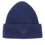 [EMPORIO ARMANI] EMPORIO ARMANI Knitted beanie hat with jacquard logo Man M M Blue
