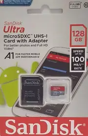 Sandisk 128GB Ultra microSDXC card Class 10 GoPro Hero 7 Black 100Mbs Au Seller