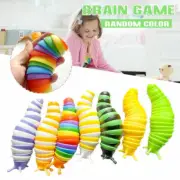 1x Fidget Slug Toy Articulated Flexible Relief Anti-Anxiety Sensory 3D Slug Toys