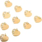 Abaodam 10pcs Heart Dog Tag Blank Labels Stylish Identification Tags for Puppies Cute Hollow Design for Everyday Use Special Occasions