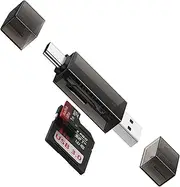 SD Card Reader Dual Slots,High-Speed USB 3.0+USB C Memory Card Reader Adapter - Supports SD/Micro SD/SDXC/SDHC/MMC,Compatible with Laptop,PC,iPad Pro,iPhone 16/15,Galaxy S25/S24/S23,Pixel 9 Pro/8/7/6