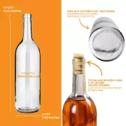 - 750 Ml Clear Glass Bottles Wine 12 Pack NO CORKS INCLUDED W5 Bordeaux Flint