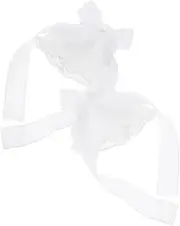 [HORIALENCE] 1 Pair Sheer Lace Wrist Cuffs Floral Lace Cuffs for Women Lolita Bows Elastic Fingerless Gloves for Weddings