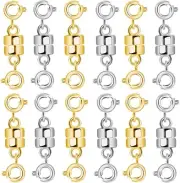 Double Magnetic Necklace Clasp, 12PCS Strong Magnetic Clasps for Necklaces, Gold